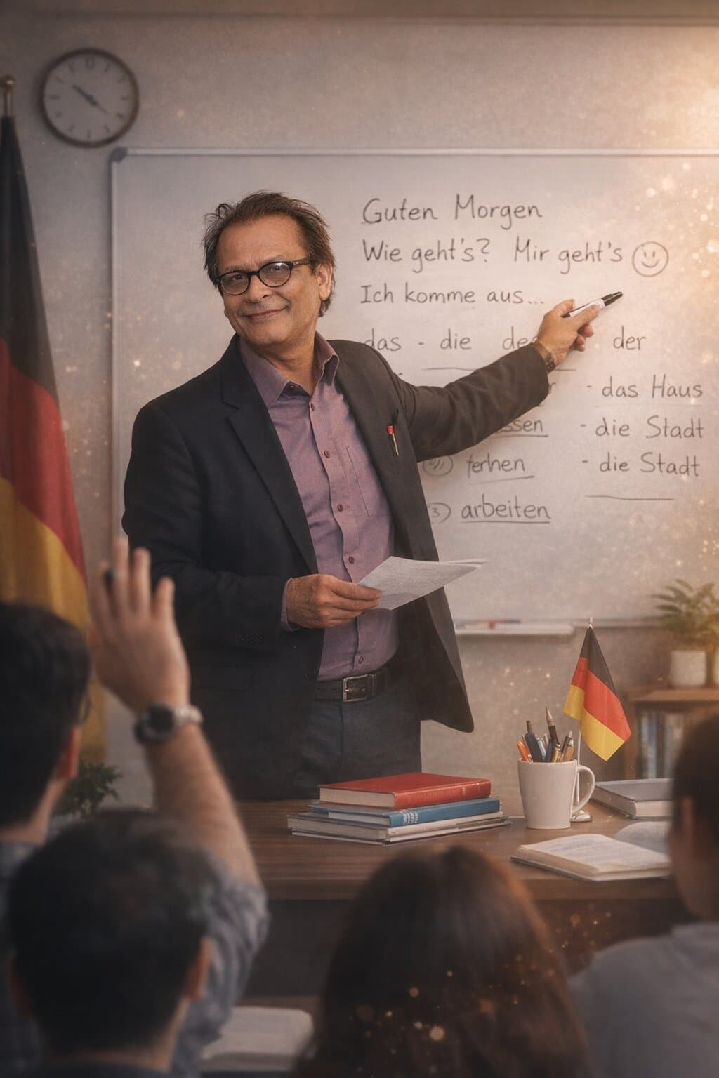 Farooq Gul Khan teaching German at GC Language Institute Lahore